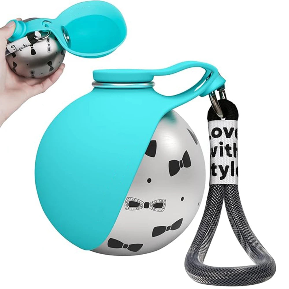 2 in 1 Portable Dog Water Bottle with Silicone Bowl, No-Spill Travel