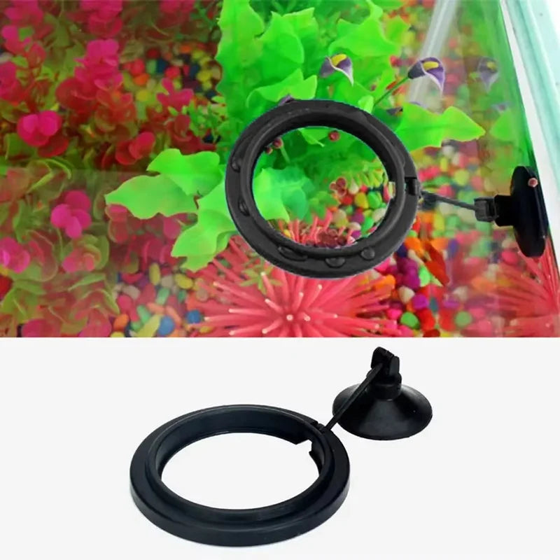 Floating Aquarium Feeding Ring with Suction Cup, Fish Food Feeder Station