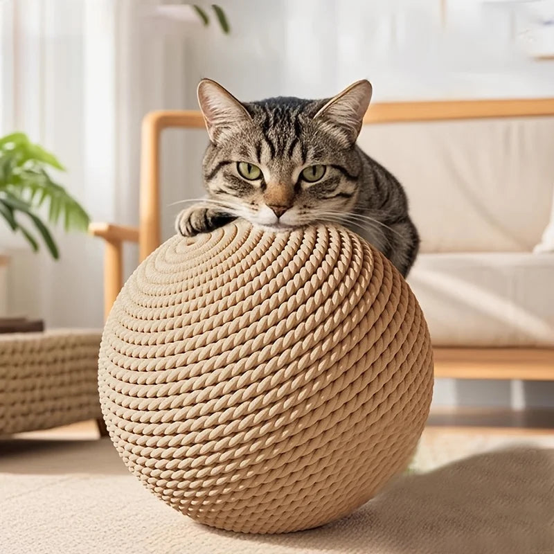 Large Sisal Cat Ball Toy Interactive Scratcher for Kittens & Cats