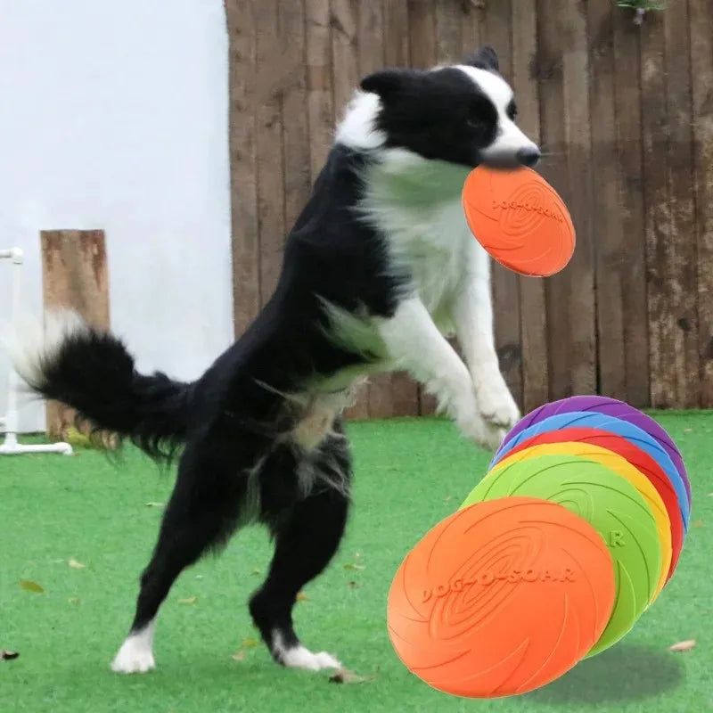 Silicone Dog Frisbee, Bite-Resistant Flying Disc, Assorted Colors
