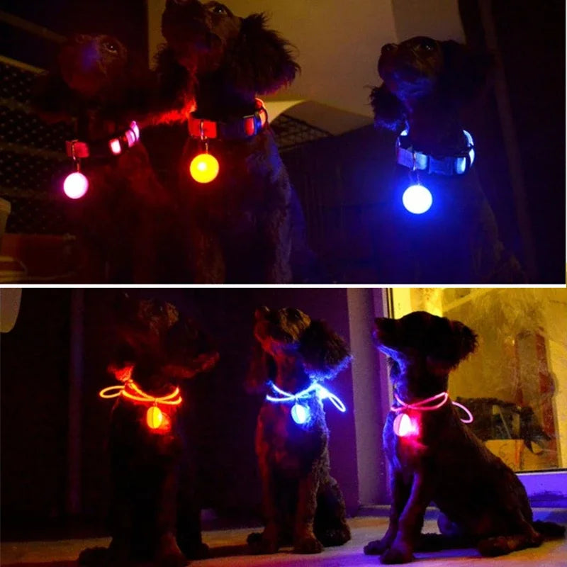 LED Glowing Pet Collar Pendant, Night Safety Light for Dogs & Cats