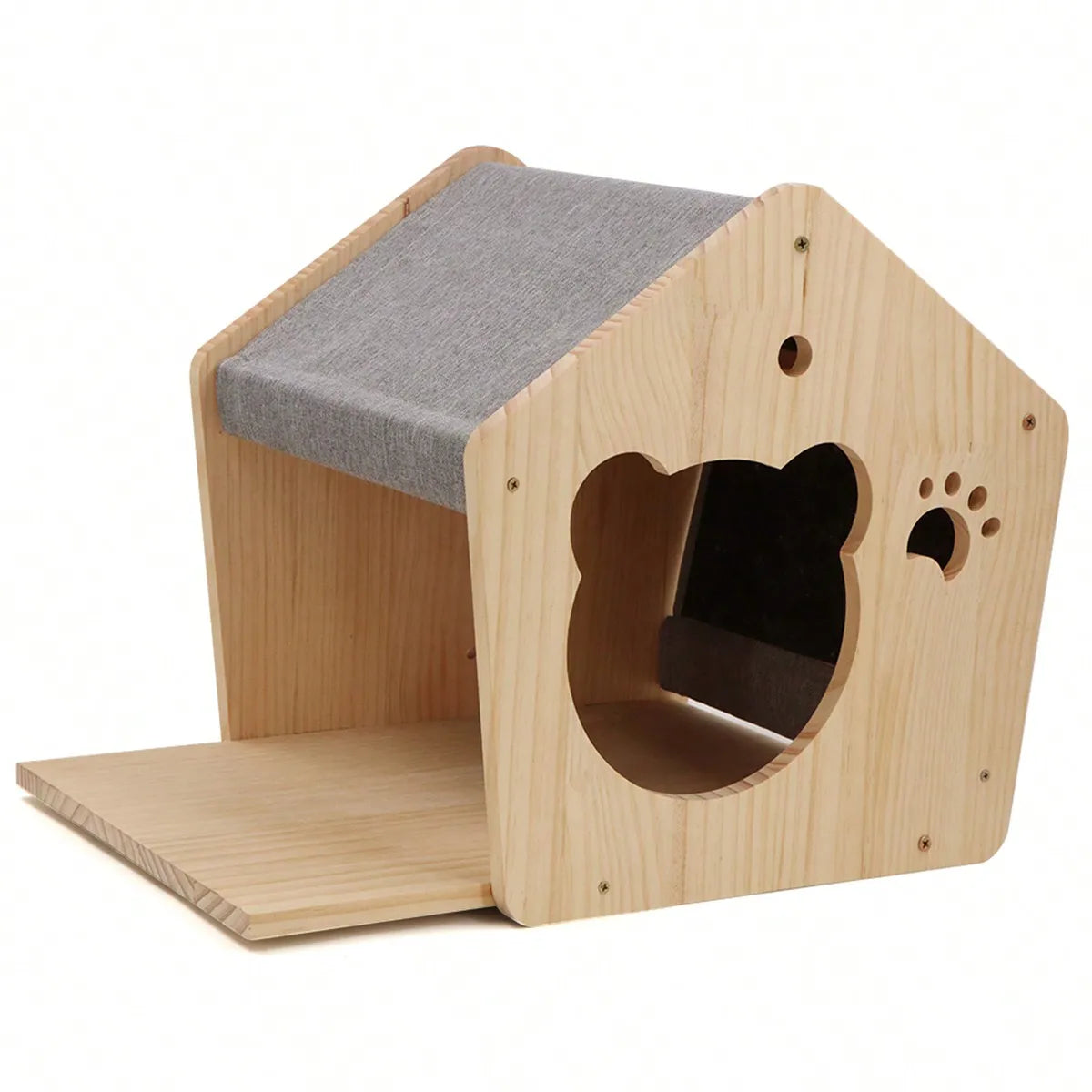 Wall-Mounted Cat Castle House Shelf, Climbing Hideaway Bed for Cats