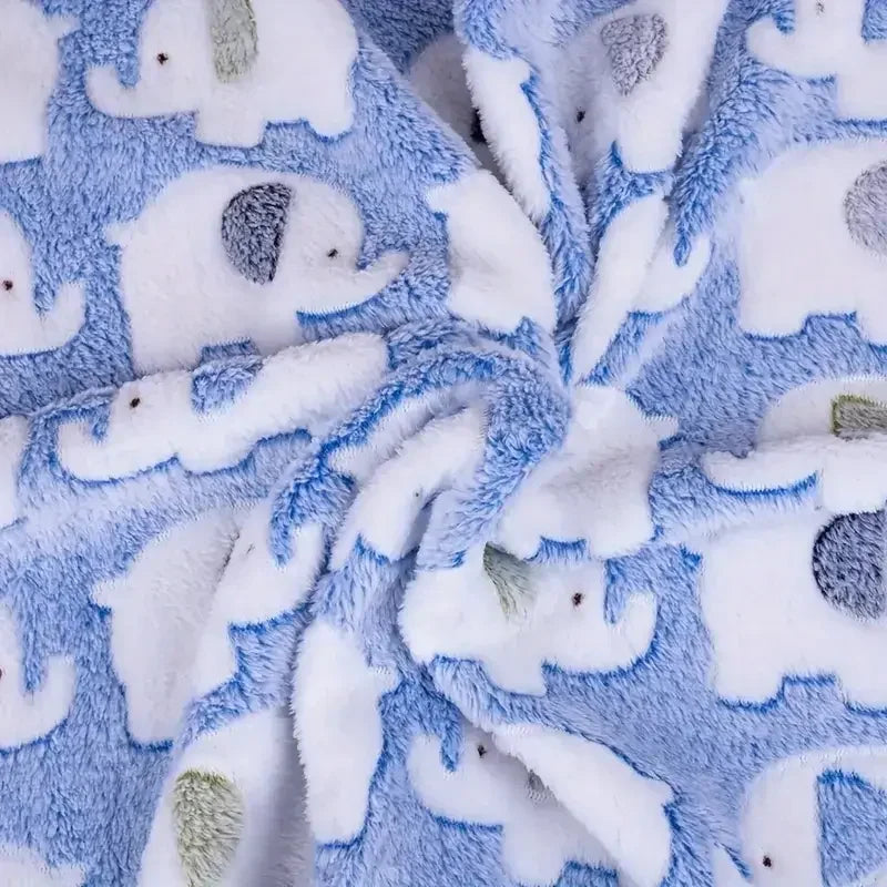 Christmas Elephant Flannel Pet Blanket for Dogs & Cats