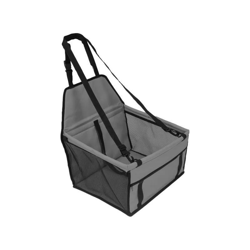 Foldable Dog Car Seat Basket with Safety Leash for Small Pets