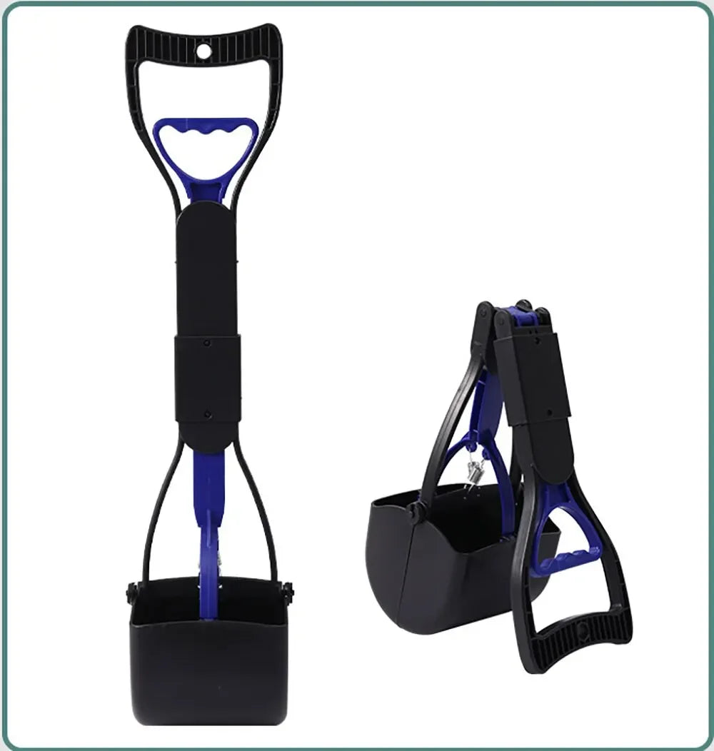 Long-Handle Foldable Dog Pooper Scooper with Jaw Clamp Pickup