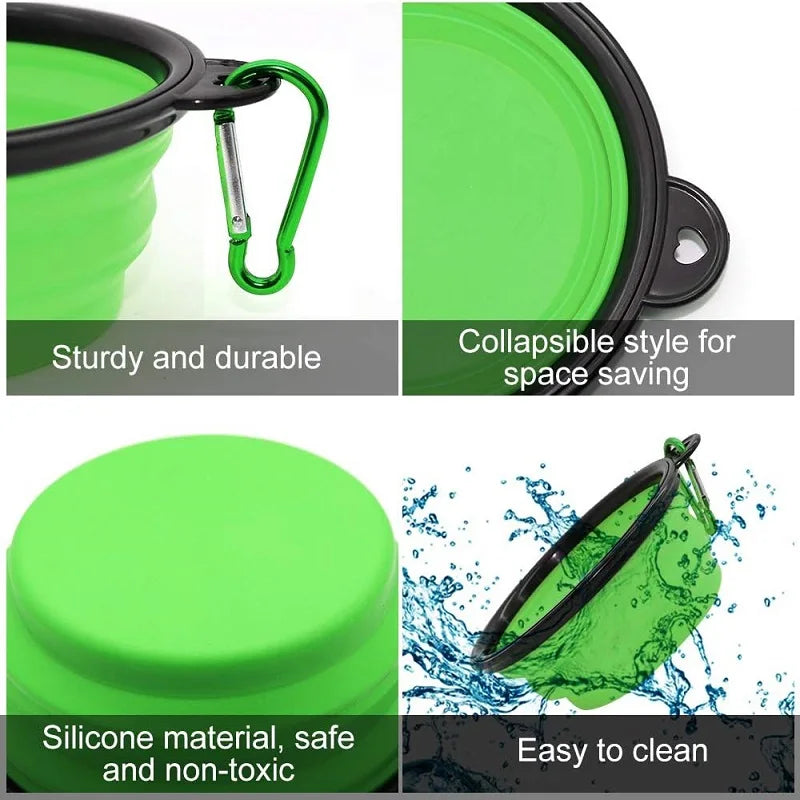 Portable Pet Food & Water Dispenser Bottle with Carabiner
