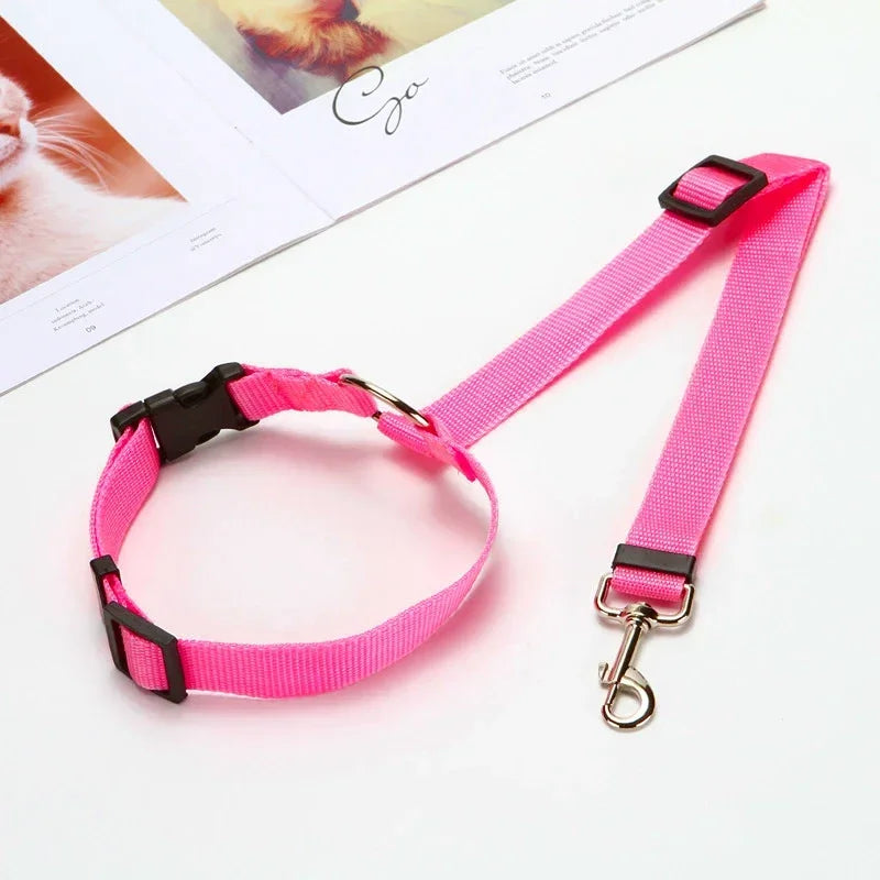 Adjustable Dog & Cat Car Headrest Seat Belt Restraint for Safe Rides