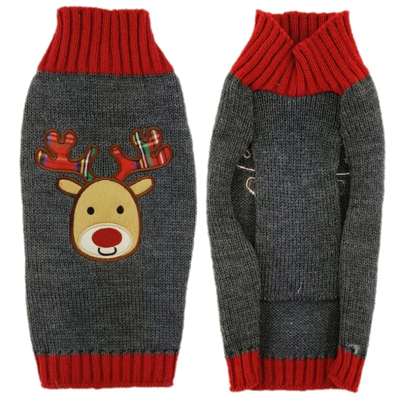 Soft Warm Christmas Turtleneck Dog Sweater for Small Dogs