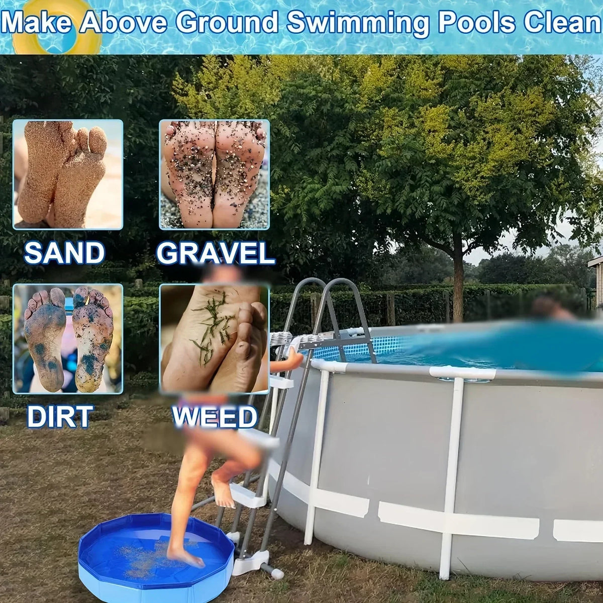 Foldable Dog Bath Pool, Portable Pet Swimming Tub for Dogs & Cats