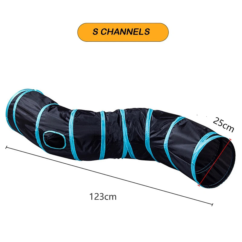 Collapsible 3-Way Cat Tunnel Toy, Breathable Indoor Play Tube
