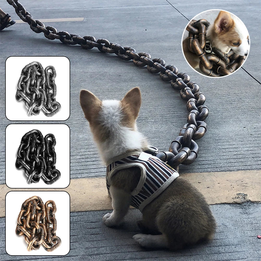 Halloween Plastic Chain Dog Leash, Funny 1.5m Spooky Costume Prop