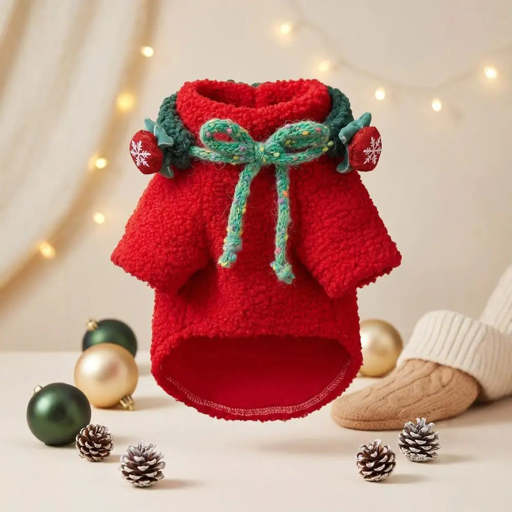 Christmas Red & Green Dog Sweater, Xmas Holiday Pet Clothes