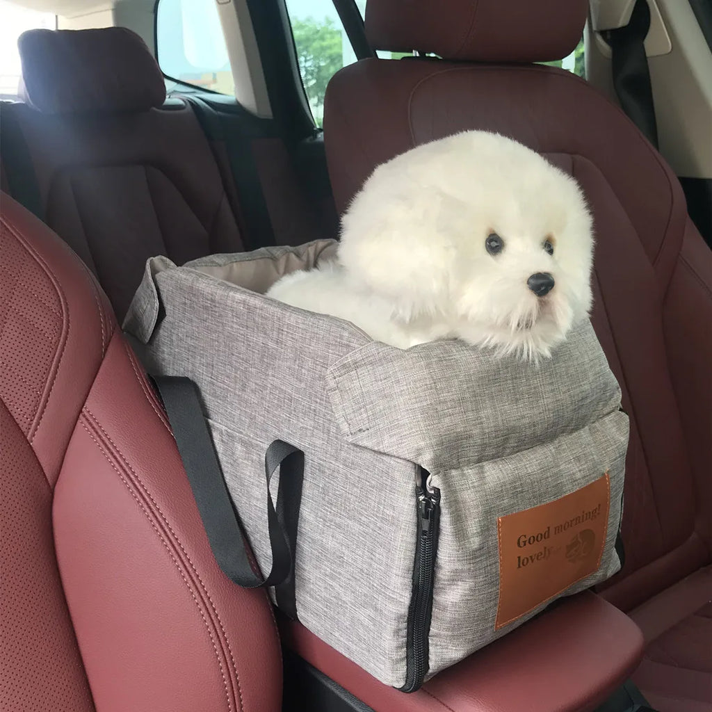 Console Booster Dog Car Seat with Safety Tether for Small Pets