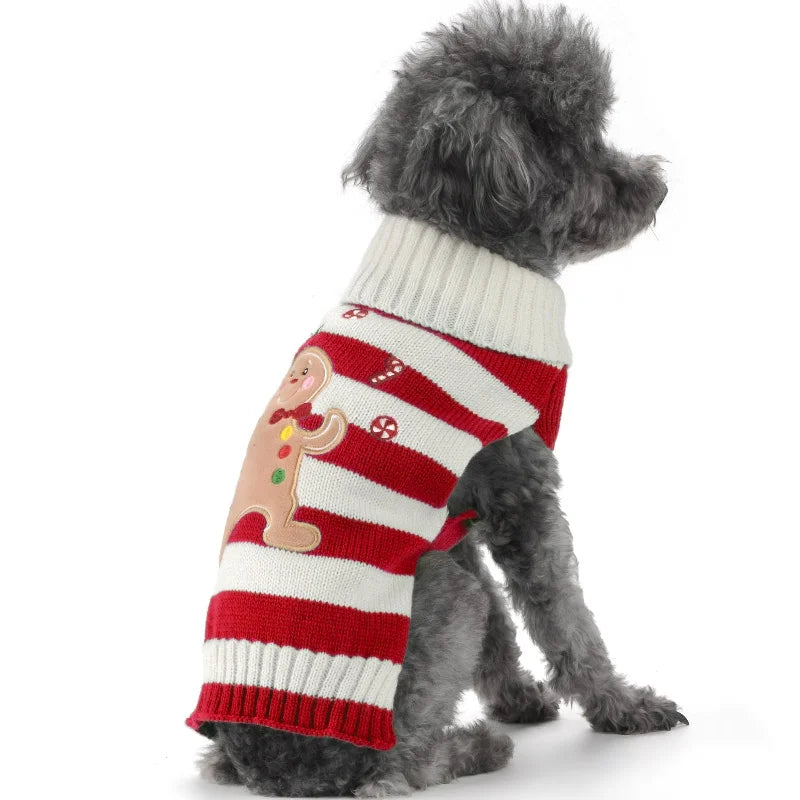 Soft Warm Christmas Turtleneck Dog Sweater for Small Dogs