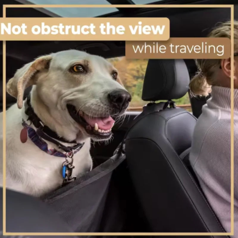 Foldable Dog Car Seat Basket with Safety Leash for Small Pets