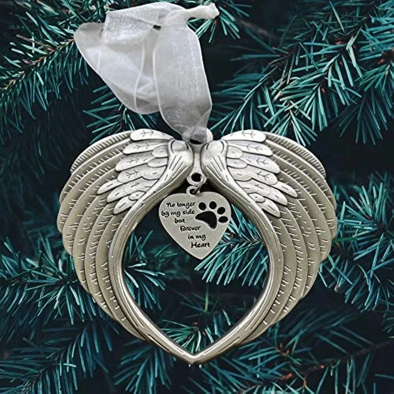Angel Wing Pet Memorial Christmas Ornament, Dog & Cat Loss Gift