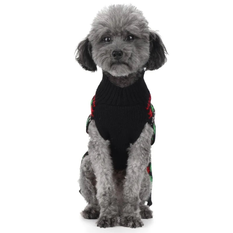 Soft Warm Christmas Turtleneck Dog Sweater for Small Dogs