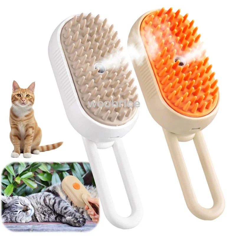 3-in-1 Electric Steam Grooming Brush for Dogs & Cats, Detangling