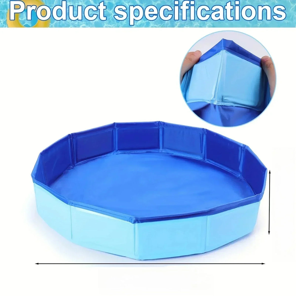 Foldable Dog Bath Pool, Portable Pet Swimming Tub for Dogs & Cats