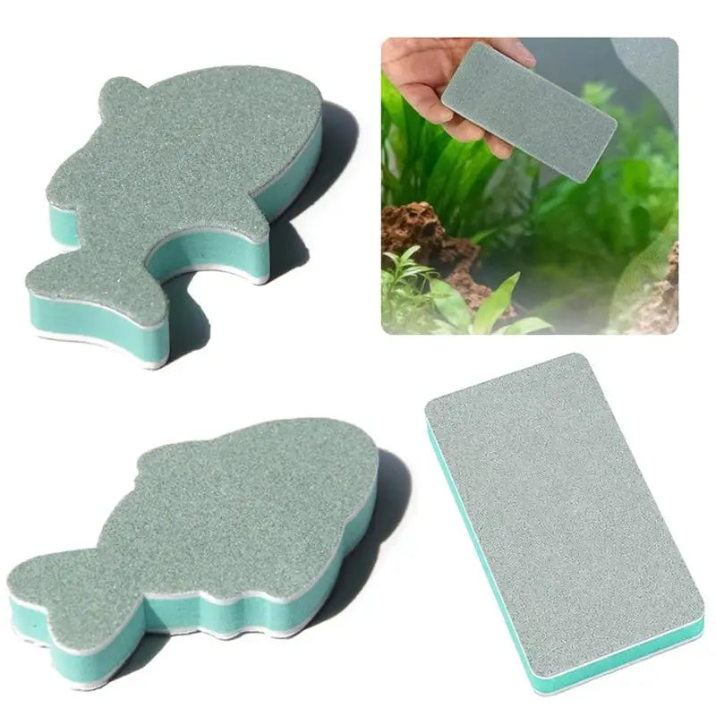 Double-Sided Aquarium Sponge Brush Set for Tank Glass Algae Cleaning