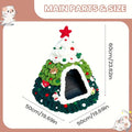 Knitted Christmas Tree Cat House, Warm Winter Nest for Kittens
