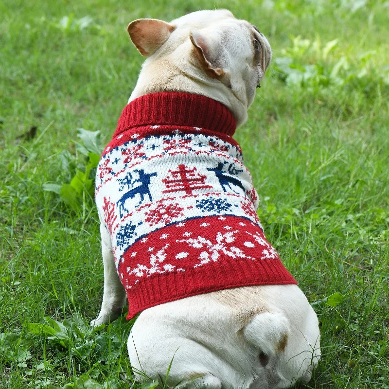 Soft Warm Christmas Turtleneck Dog Sweater for Small Dogs