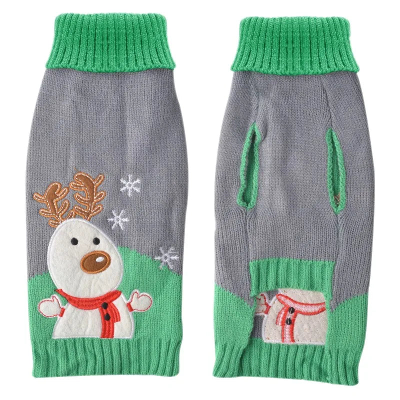 Soft Warm Christmas Turtleneck Dog Sweater for Small Dogs