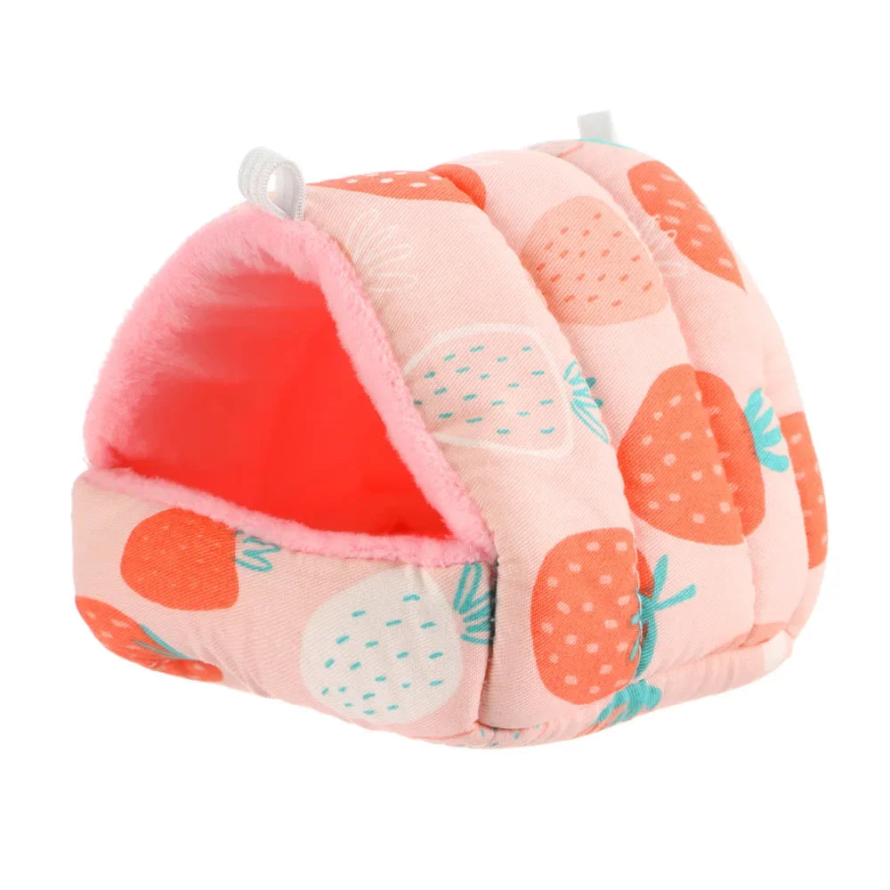 Cute Cartoon Guinea Pig Bed Nest, Warm Plush Small Animal House