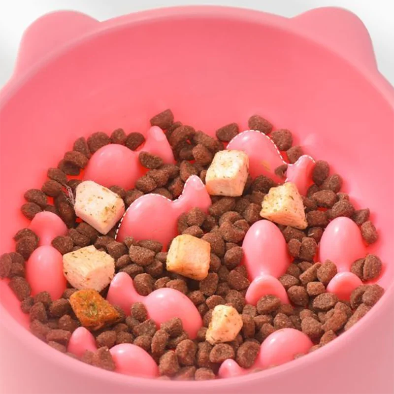 Raised Anti-Choking Cat Food Bowl with Neck-Friendly Tall Base