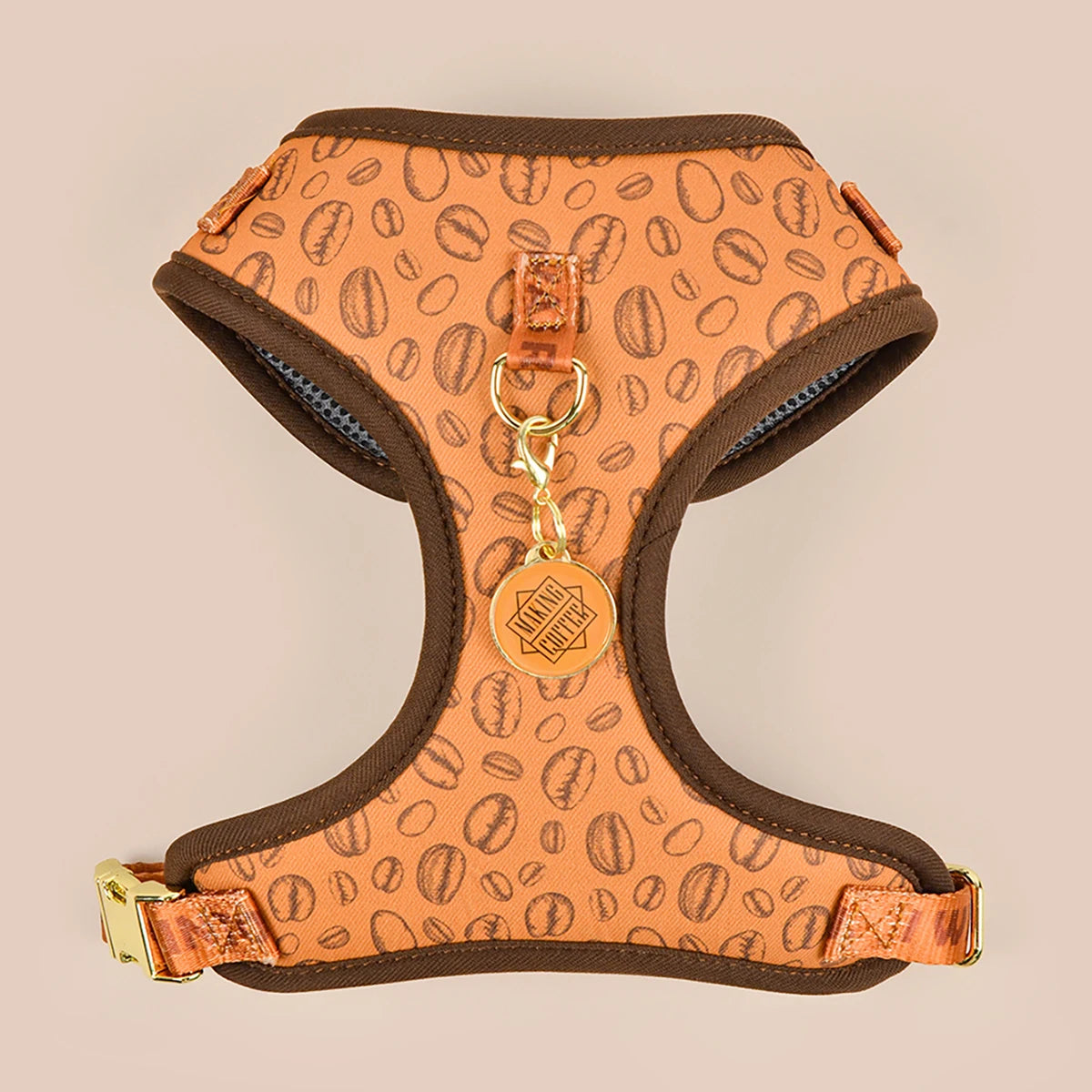 Adjustable Print Pet Harness with Matching ID Tag for Dogs