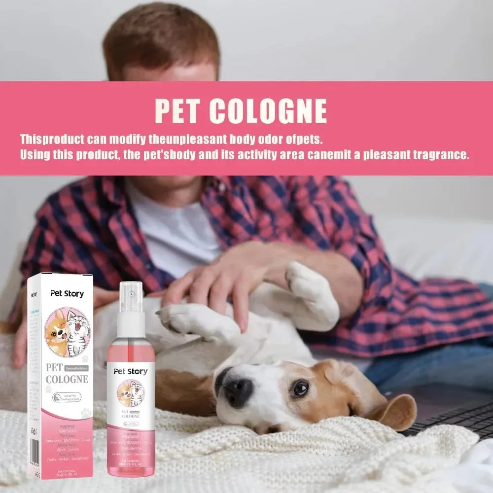 Long-Lasting Pet Cologne Deodorizing Spray for Dogs & Cats, 100ml