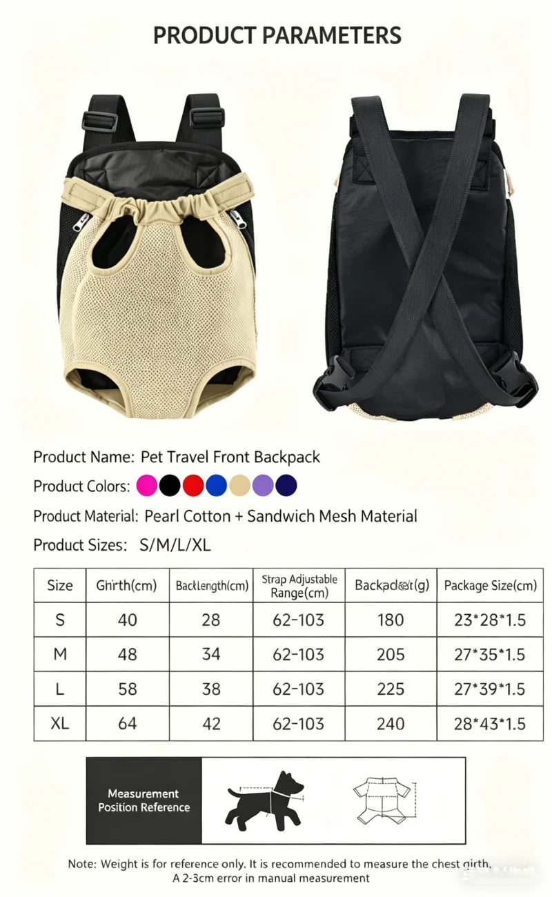 Double-Shoulder Pet Carrier Bag, Breathable Travel Backpack
