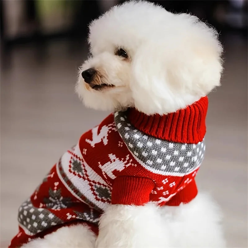 Christmas Knit Sweater for Dogs & Cats, Holiday Pullover