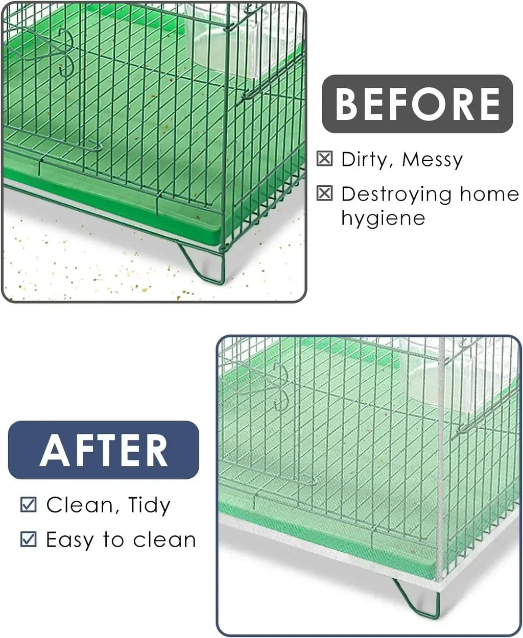 Stretchy Mesh Bird Cage Seed Catcher Skirt, Easy-Clean Cage Guard