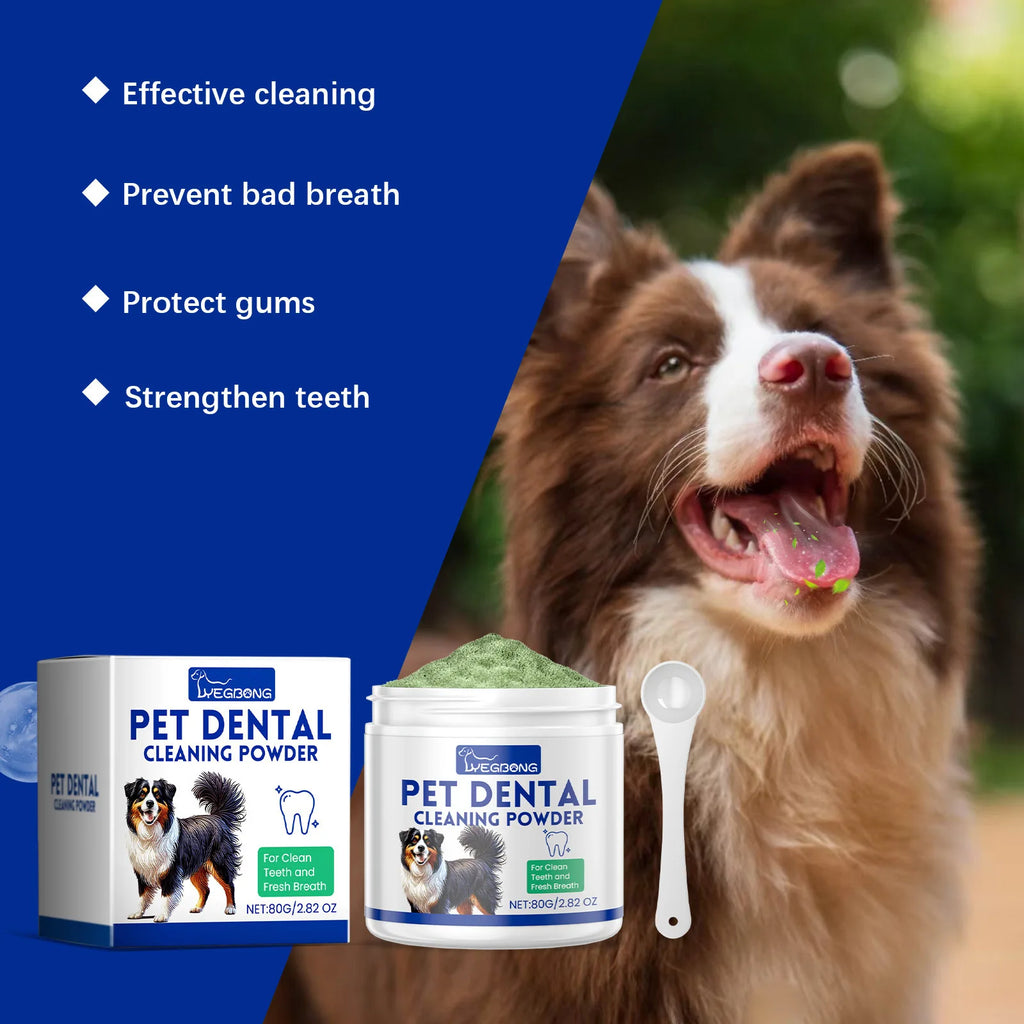 Pet Teeth Cleaning Powder for Dogs and Cats, Tartar & Bad Breath Care