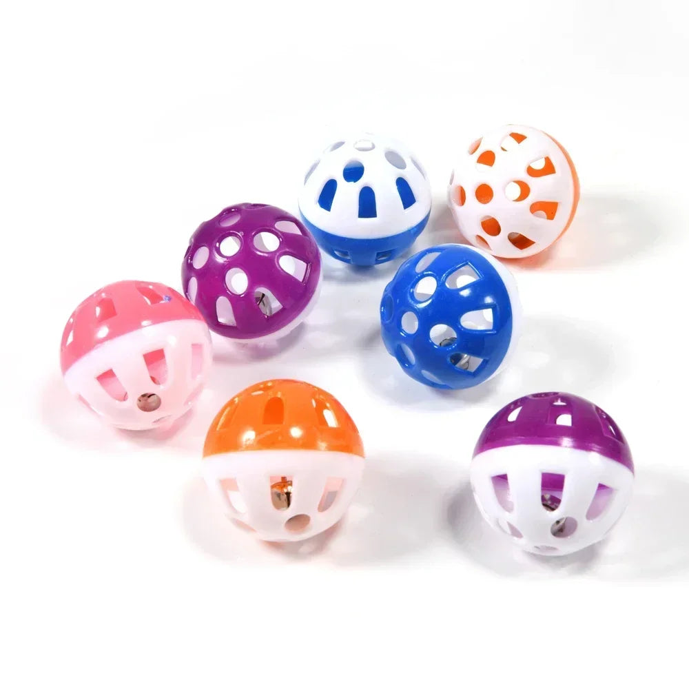 10-Pack Colorful Hollow Bell Ball Toys for Parakeets and Parrots