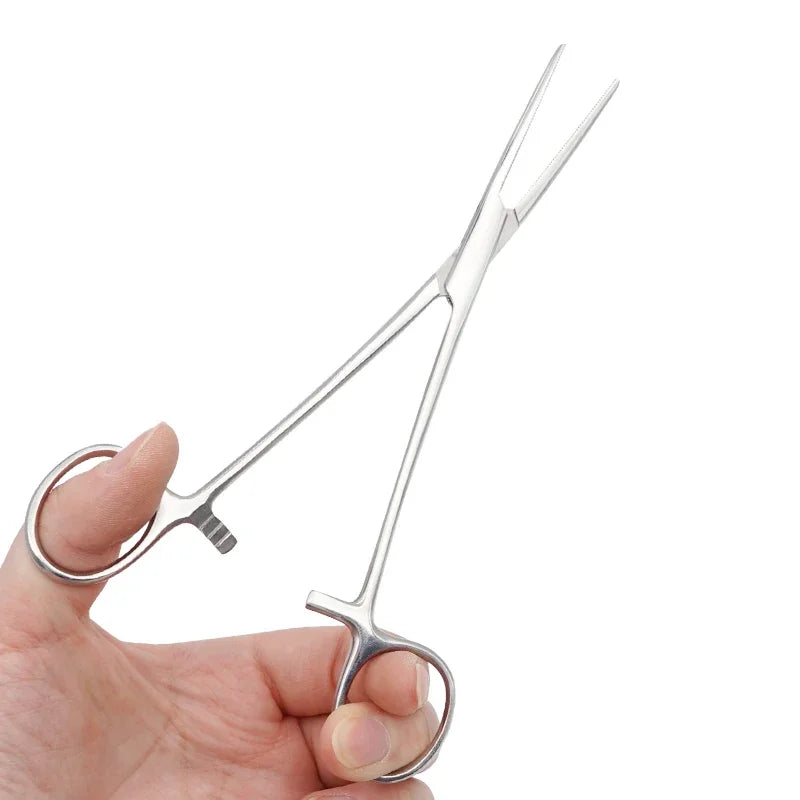 Curved Stainless Steel Pet Hemostat for Ear Hair Removal & Grooming