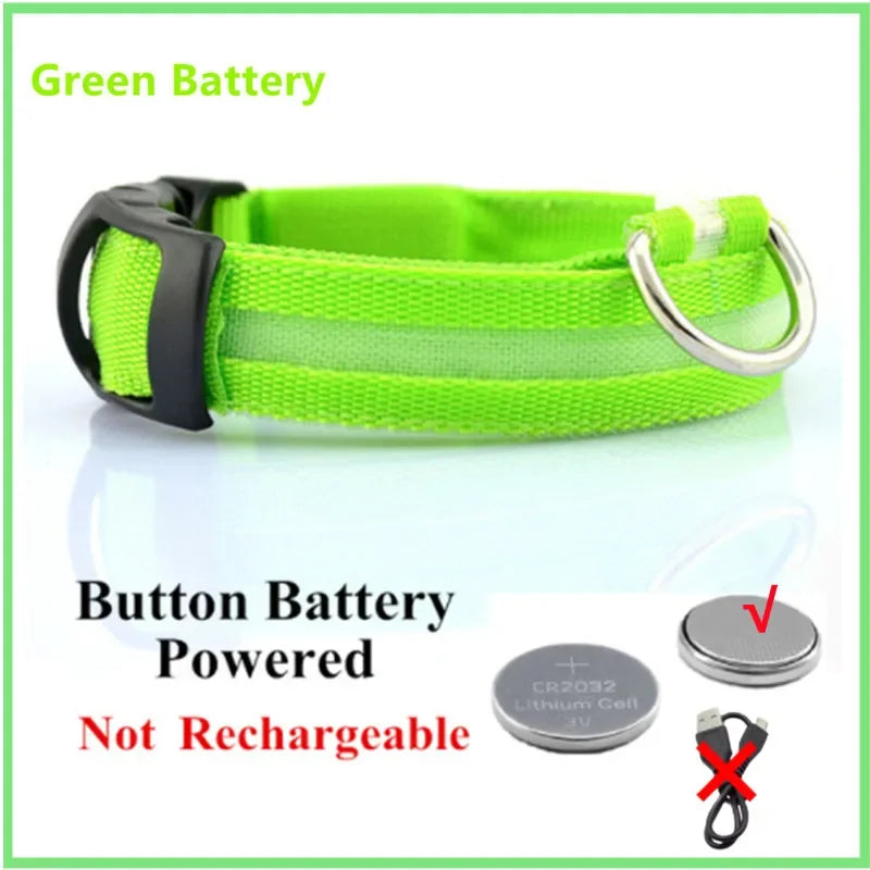 LED Glow Dog Collar – USB Rechargeable Night Safety Collar
