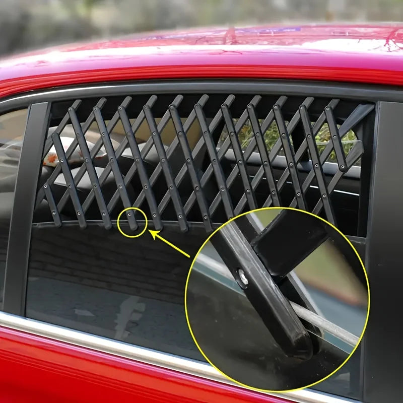 Adjustable Pet Car Window Guard, Retractable Breathable Vent Grille