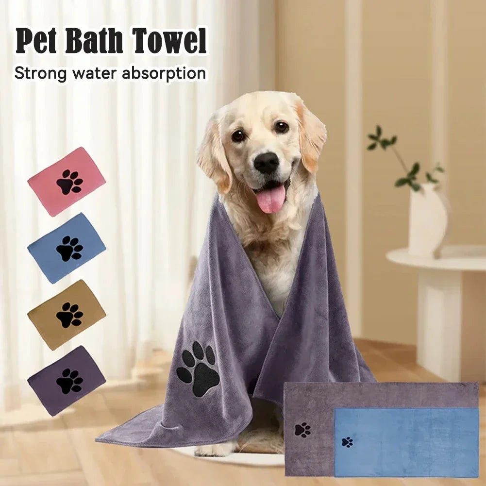 Absorbent Microfiber Dog Bath Towel, Quick-Dry Pet Towel