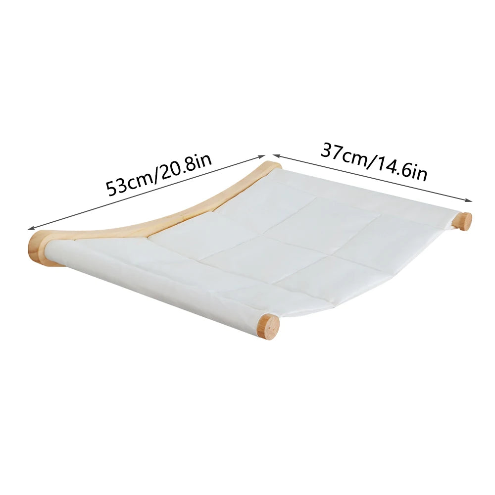 Wall-Mounted Curved Cat Shelf Steps with Cozy Perch Bed