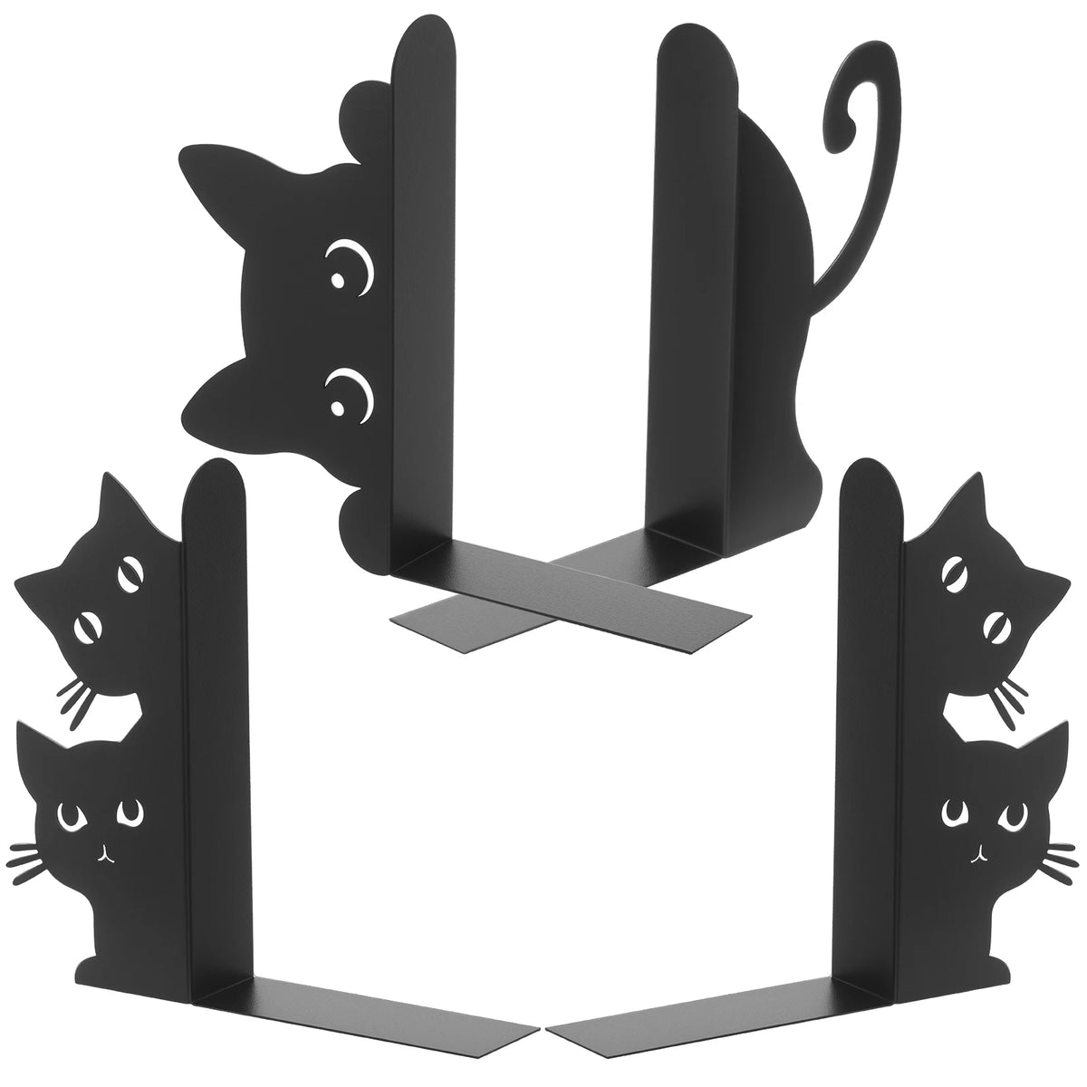 Cat Shaped Metal Bookend, Decorative Desk Book Stopper