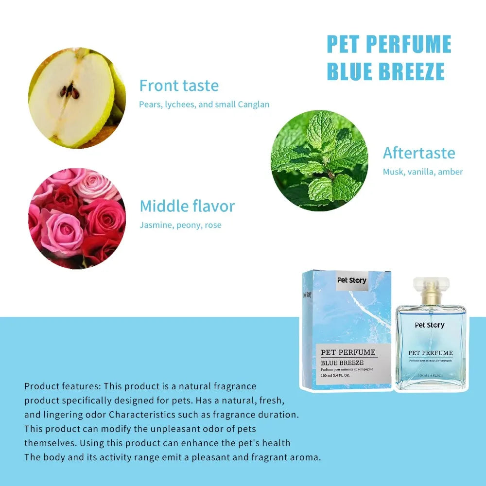 Long-Lasting Pet Cologne Deodorizing Spray for Dogs & Cats, 100ml