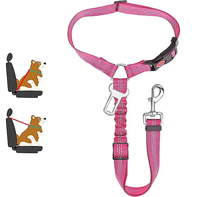 2-in-1 Dog Harness with Leash and Car Seat Belt Strap