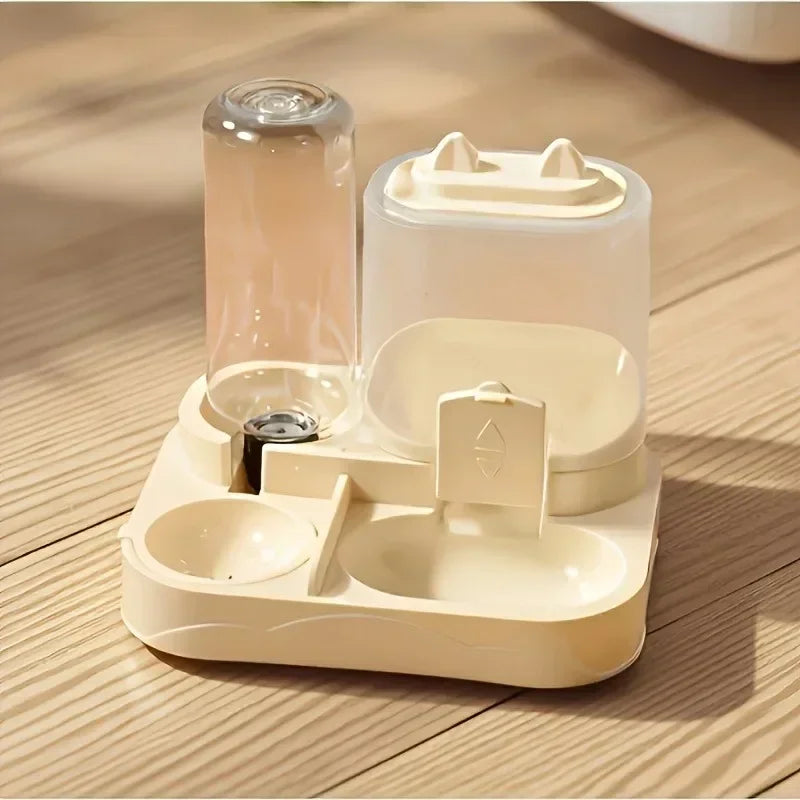 Automatic Gravity Pet Feeder & Water Dispenser Dual Bowl Set