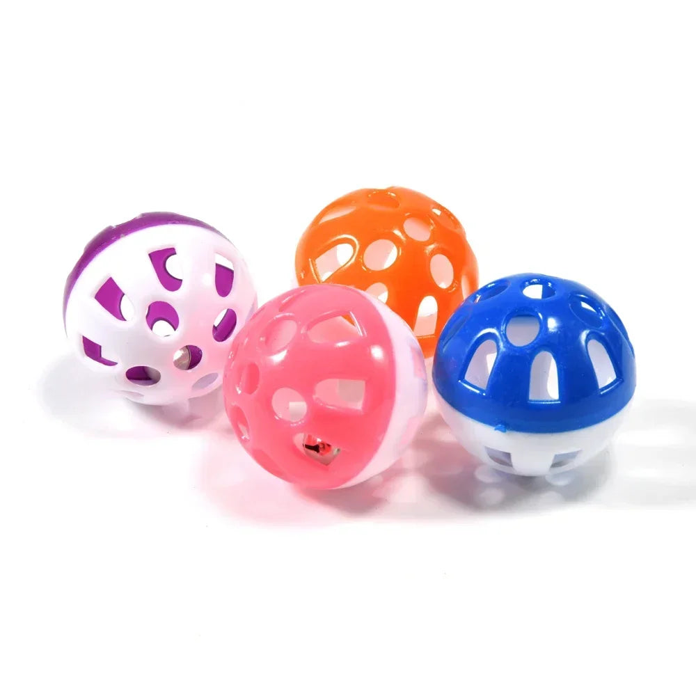 10-Pack Colorful Hollow Bell Ball Toys for Parakeets and Parrots