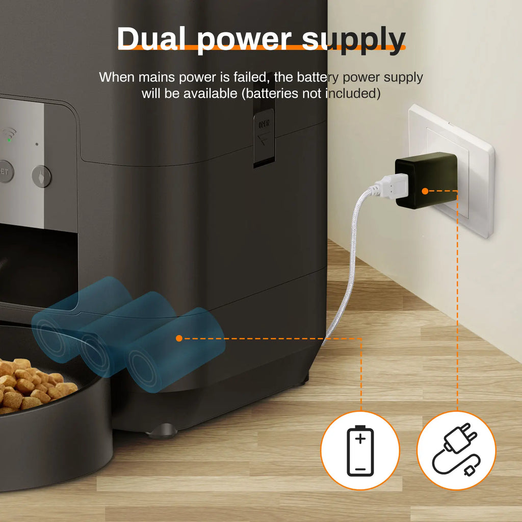 Smart Automatic Pet Feeder with Timer for Cats and Small Dogs