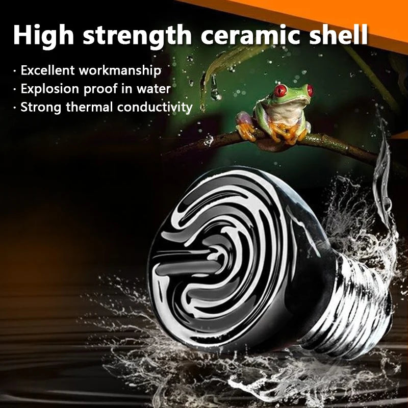 Ceramic Heat Emitter Lamp Bulb for Reptiles and Small Pets, No Light