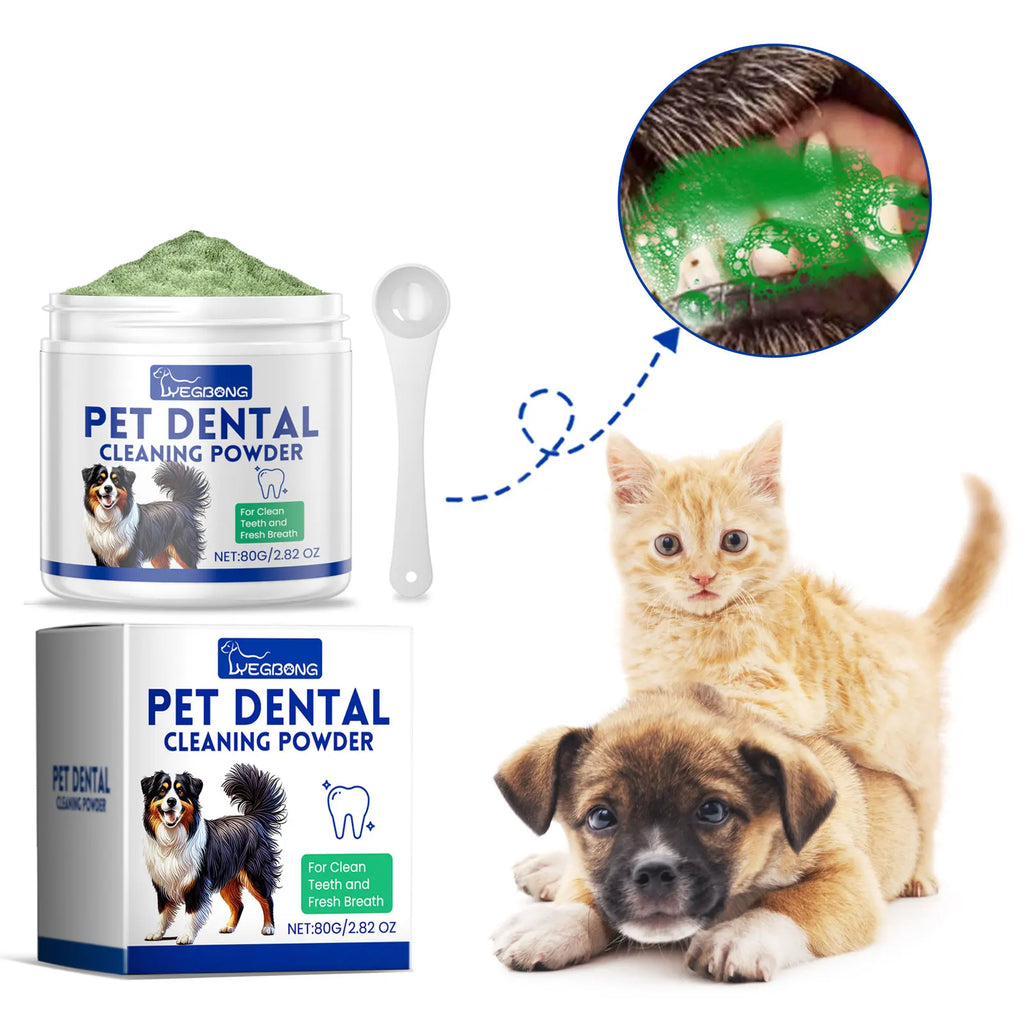 Pet Teeth Cleaning Powder for Dogs and Cats, Tartar & Bad Breath Care