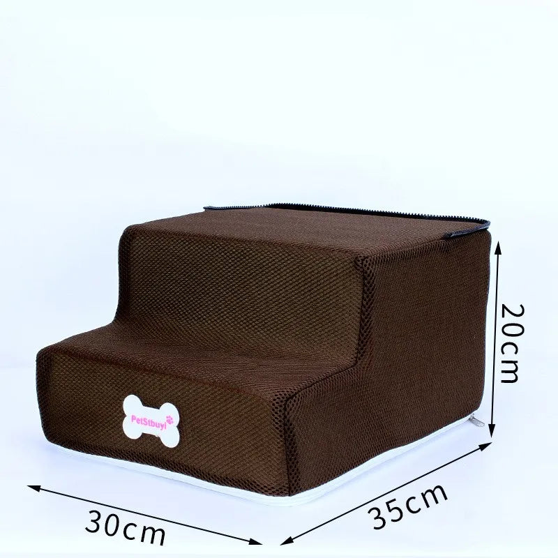 3-Step Anti-Slip Pet Stairs for Small Dogs and Cats to Bed